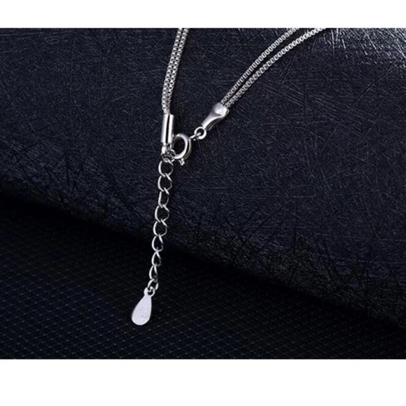 Sterling Silver HeartNecklace w CZ Stone - Picture 5 of 5